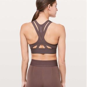 Lululemon X SoulCycle To The Beat Bra High Neck Purple Taupe Size 6